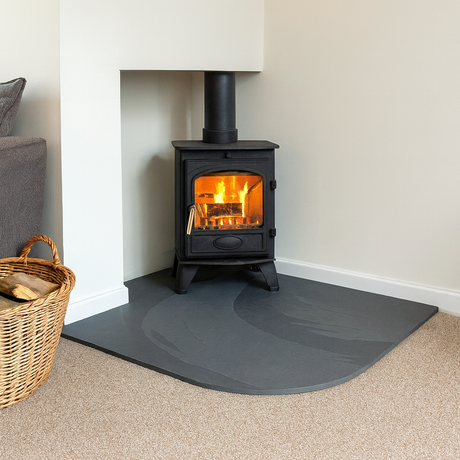 Riven Black Slate Hearth – Bespoke Cut to Size & All Shapes