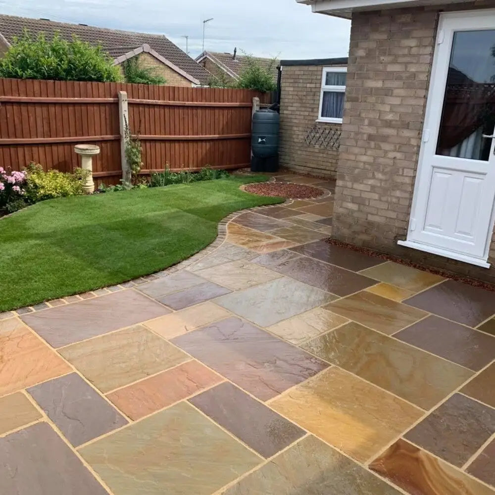 Autumn Brown Indian Sandstone Paving Slabs 5M2 Natural Stone