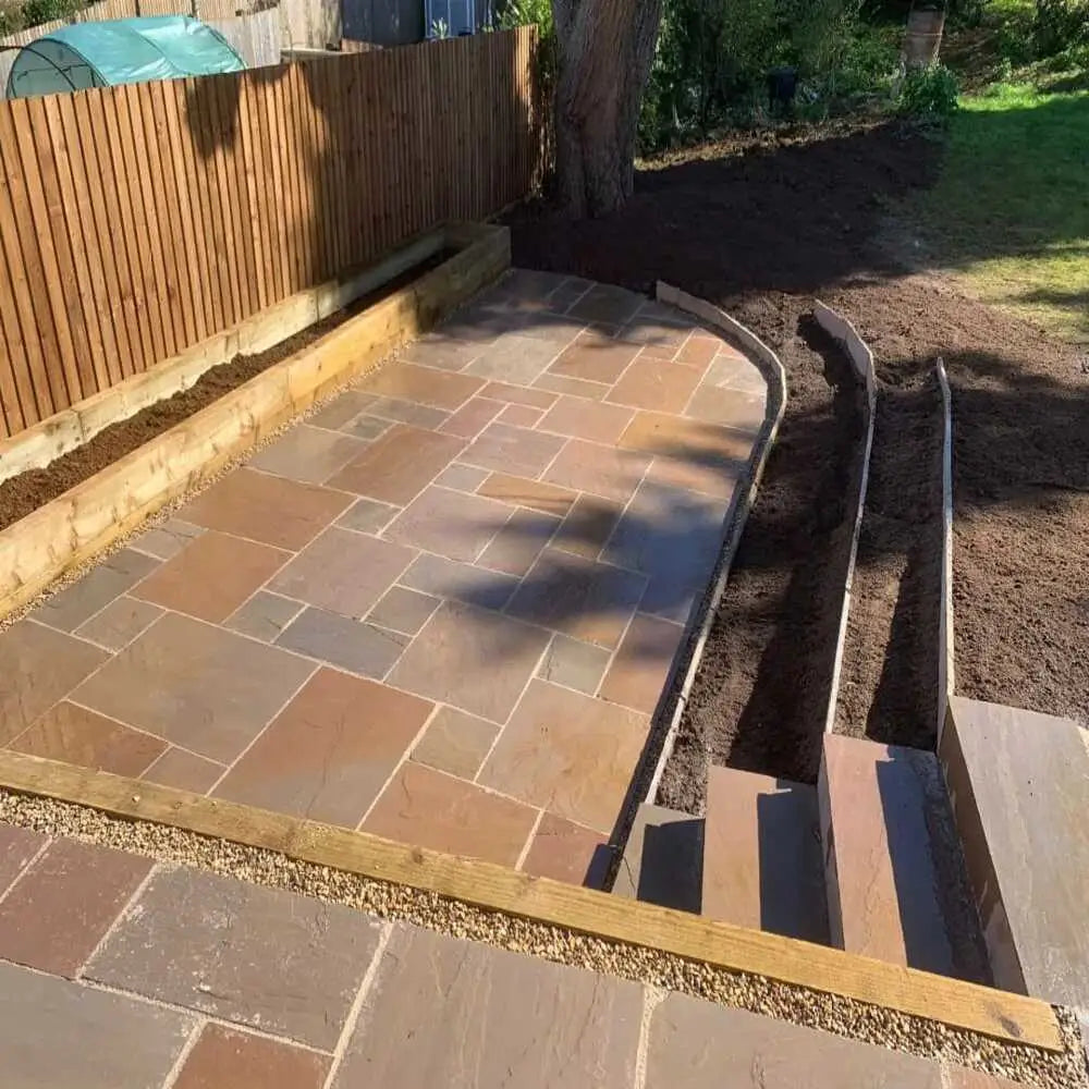 Autumn Brown Indian Sandstone Paving Slabs Natural Stone