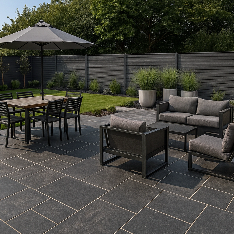 Kota Black Limestone Paving