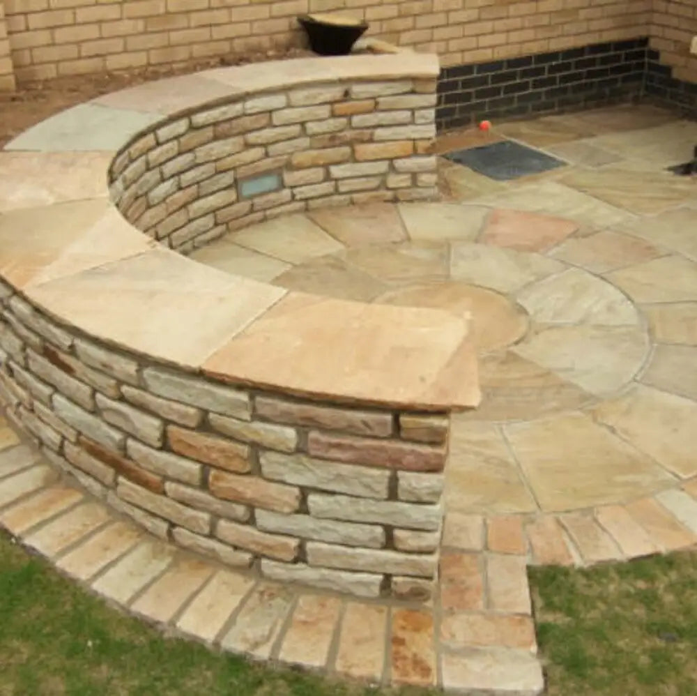 Garden Walling - Buff Sandstone 250Kg (Approx 1.5M2) Stone