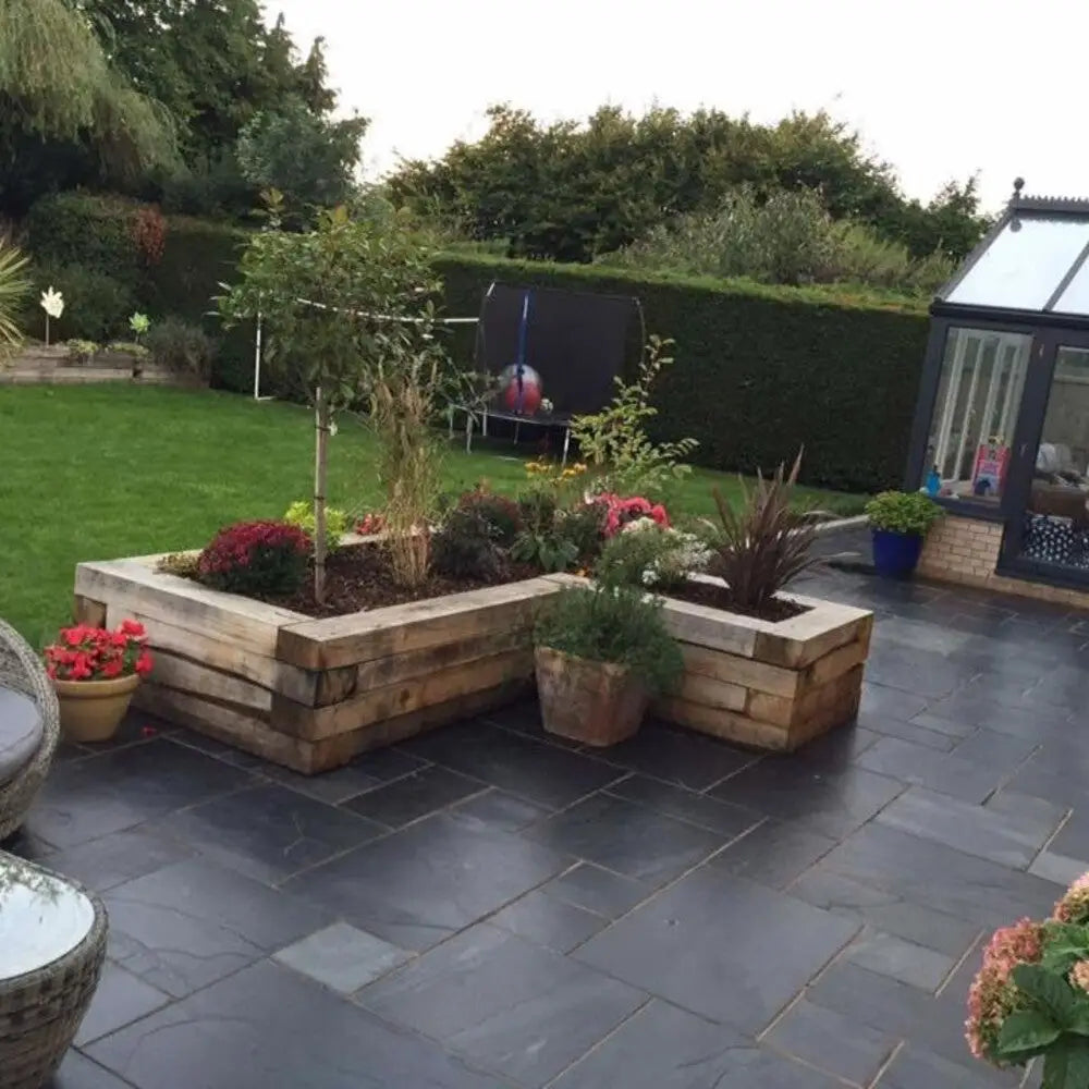 Indian Slate Paving Slabs | 2 Colours Blue-Black / Mixed Sizes 5M2 Natural Stone