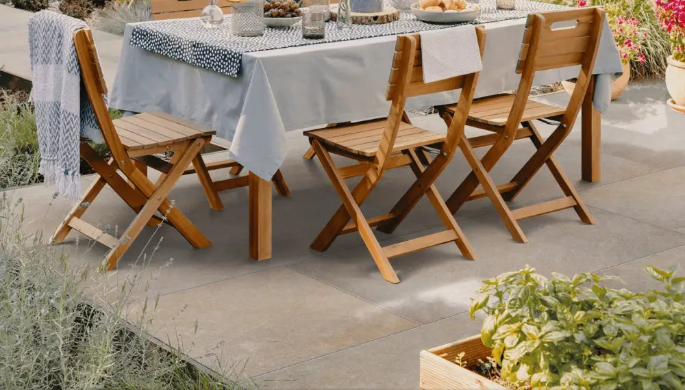 Regale Beige Outdoor Porcelain Paving Slabs - R11 Anti-Slip Tiles Lawn & Garden