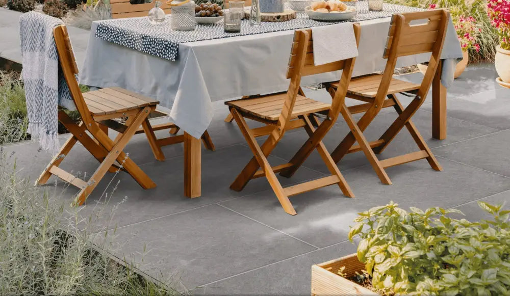 Regale Grey Outdoor Porcelain Paving Slabs - R11 Anti-Slip Tiles Lawn & Garden