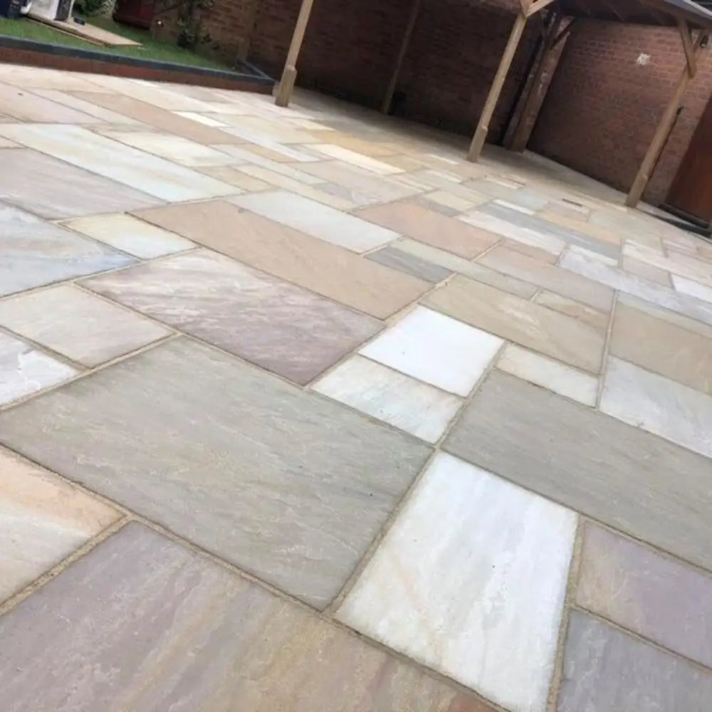 Rippon Buff Indian Sandstone Paving Slabs Natural Stone